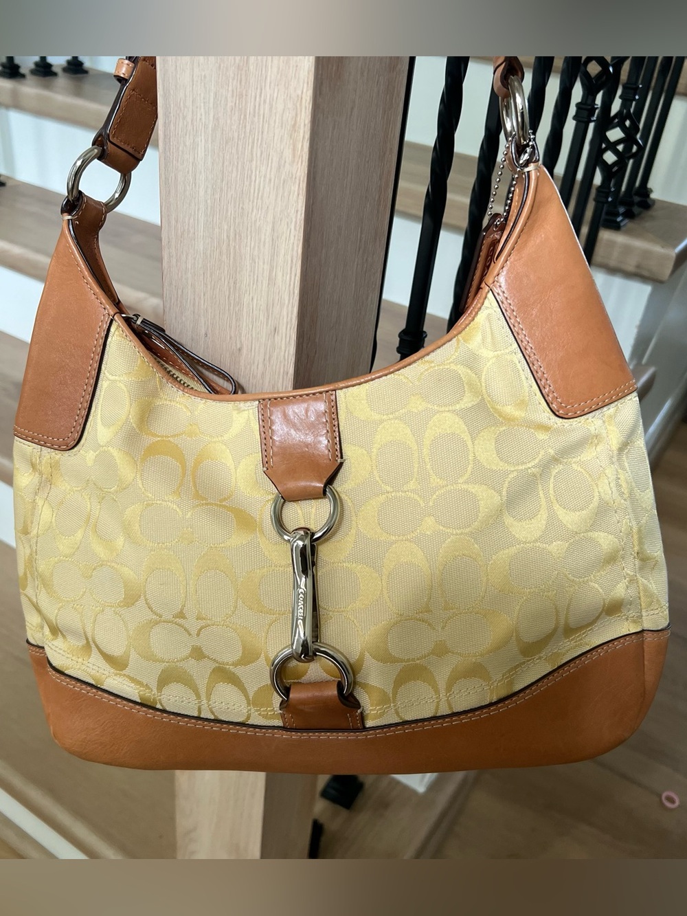Coach Hampton Signature Canvas Hobo Shoulder Bag
